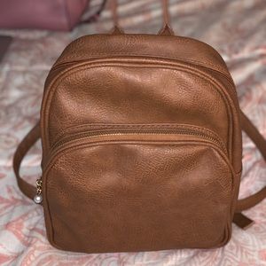 Brown mini backpack